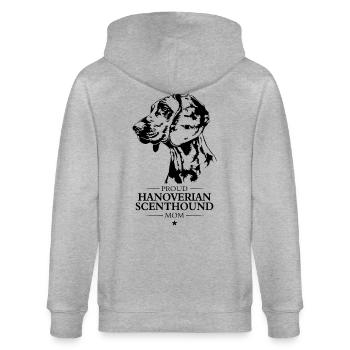 Hanoverian Scenthound Mom Dog Dog Wilsigns - Stanley/Stella CULTIVATOR  Unisex Organic Hooded Jacket - heather grey - Back - Luana (180cm)