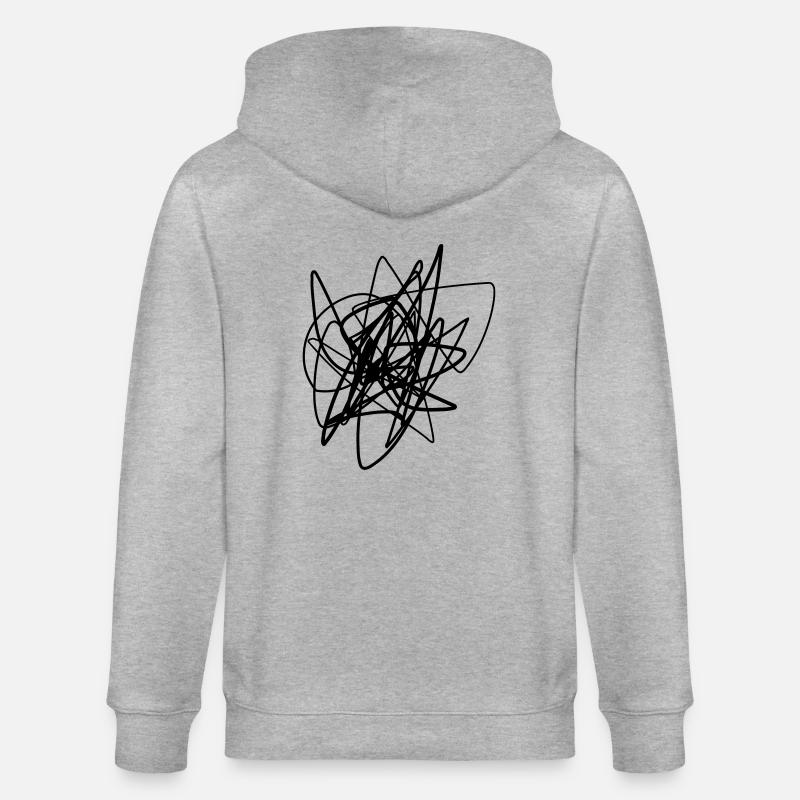 Scribbled chaotic strokes pattern - Stanley/Stella CULTIVATOR  Unisex Organic Hooded Jacket - heather grey