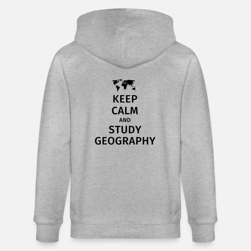 keep calm and study geography - Stanley/Stella Unisex Bio-Kapuzenjacke CULTIVATOR  - Grau meliert