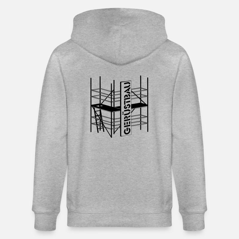 Berufesymbol Gerüstbauer - Stanley/Stella Unisex Bio-Kapuzenjacke CULTIVATOR - Grau meliert