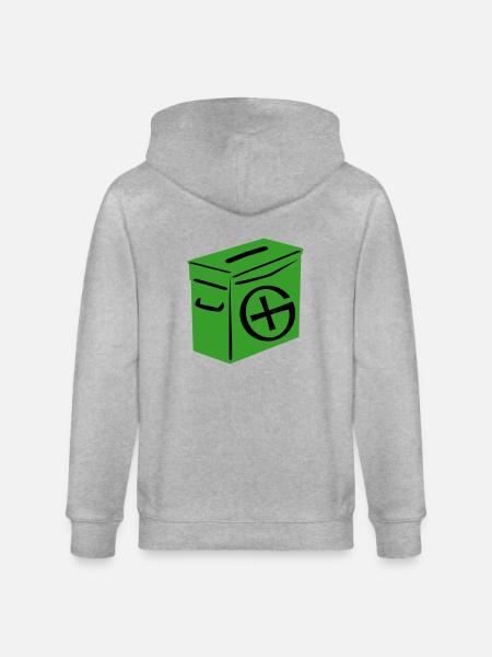 Geocaching: Ammo Can - Stanley/Stella CULTIVATOR  Unisex Organic Hooded Jacket - heather grey