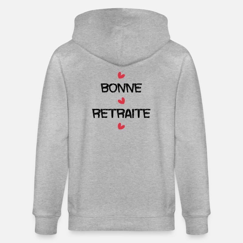 RETRAITE. RETRAITE. RETRAITEE. RETRAITE - Veste à capuche bio CULTIVATOR Stanley/Stella Unisexe - gris chiné