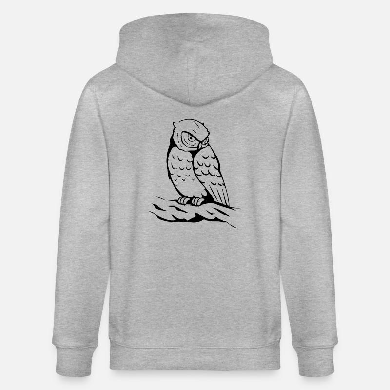 Eule - Stanley/Stella Unisex Bio-Kapuzenjacke CULTIVATOR  - Grau meliert
