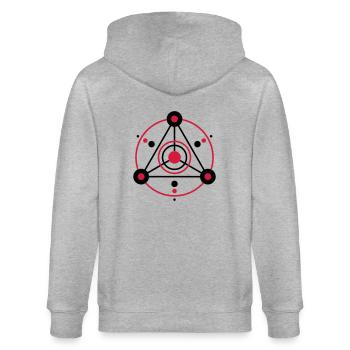 Kornkreis 4 | crop circle - Stanley/Stella Unisex Bio-Kapuzenjacke CULTIVATOR  - Grau meliert - Hinten - Luana (180cm)