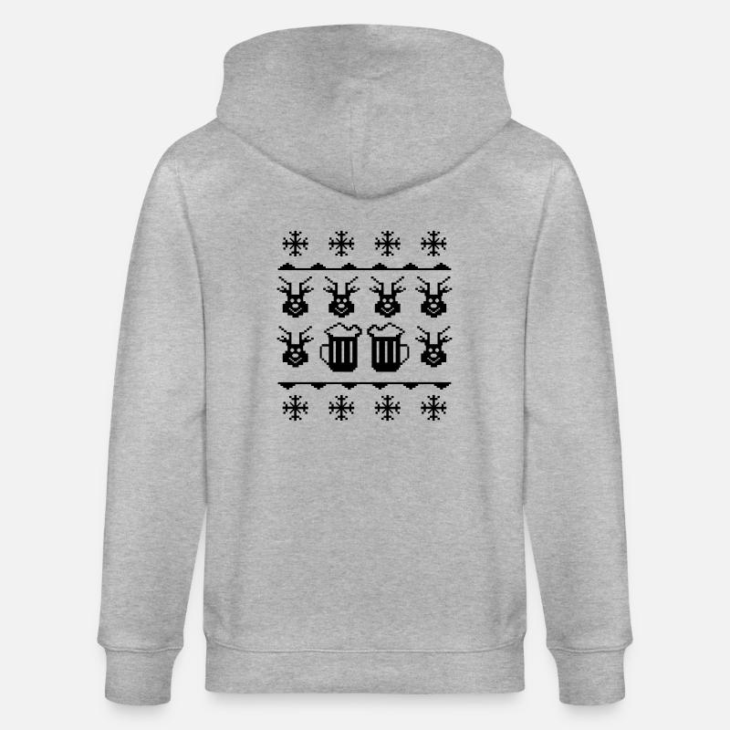 beer pixels winter - Stanley/Stella Unisex Bio-Kapuzenjacke CULTIVATOR  - Grau meliert