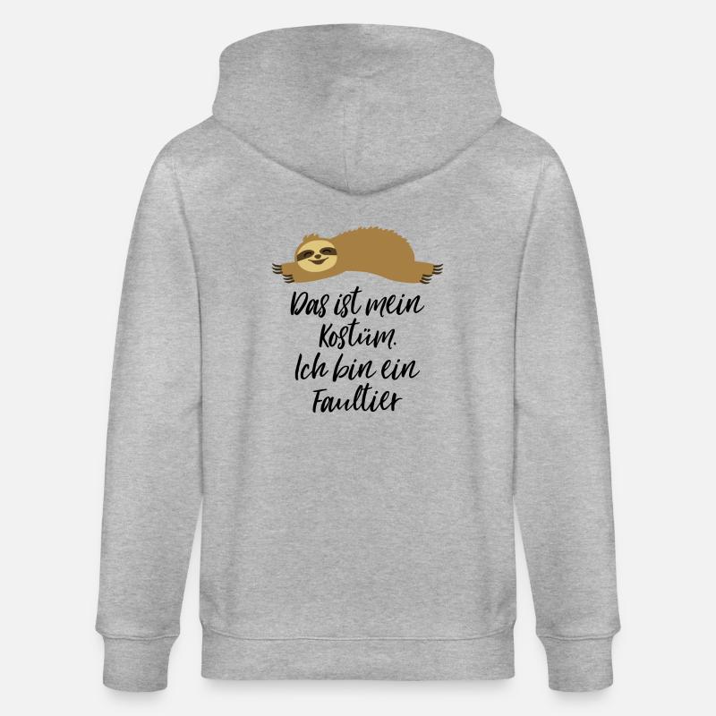 Faultier Kostüm - Stanley/Stella Unisex Bio-Kapuzenjacke CULTIVATOR  - Grau meliert