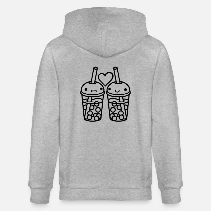 2 Équipe Bubble Tea - Veste à capuche bio CULTIVATOR Stanley/Stella Unisexe - gris chiné