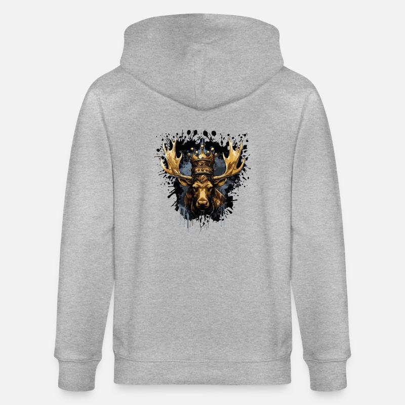 Couronne d’orignal - Veste à capuche bio CULTIVATOR Stanley/Stella Unisexe - gris chiné