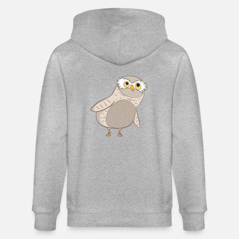 Kauz Eule - Stanley/Stella Unisex Bio-Kapuzenjacke CULTIVATOR  - Grau meliert