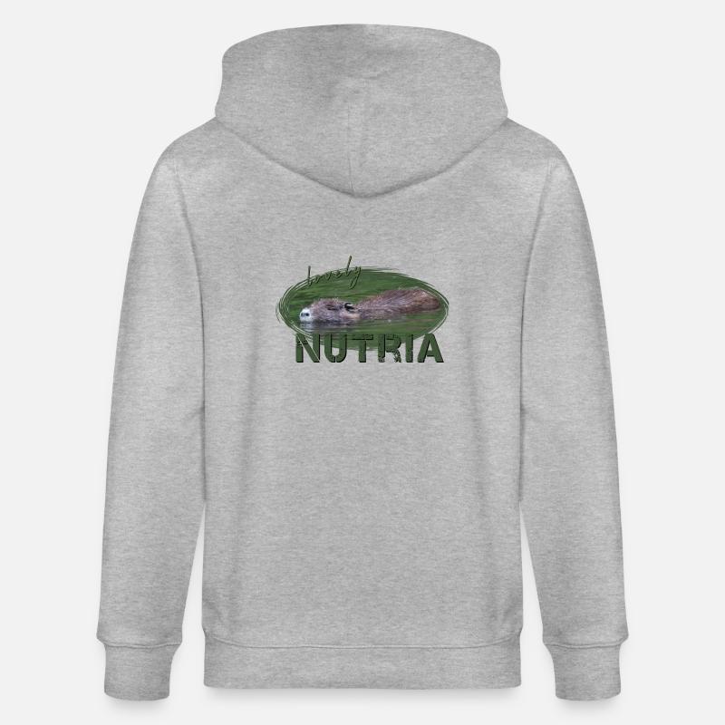 Nutria Biber Biberratte Wasserratte - Stanley/Stella Unisex Bio-Kapuzenjacke CULTIVATOR  - Grau meliert