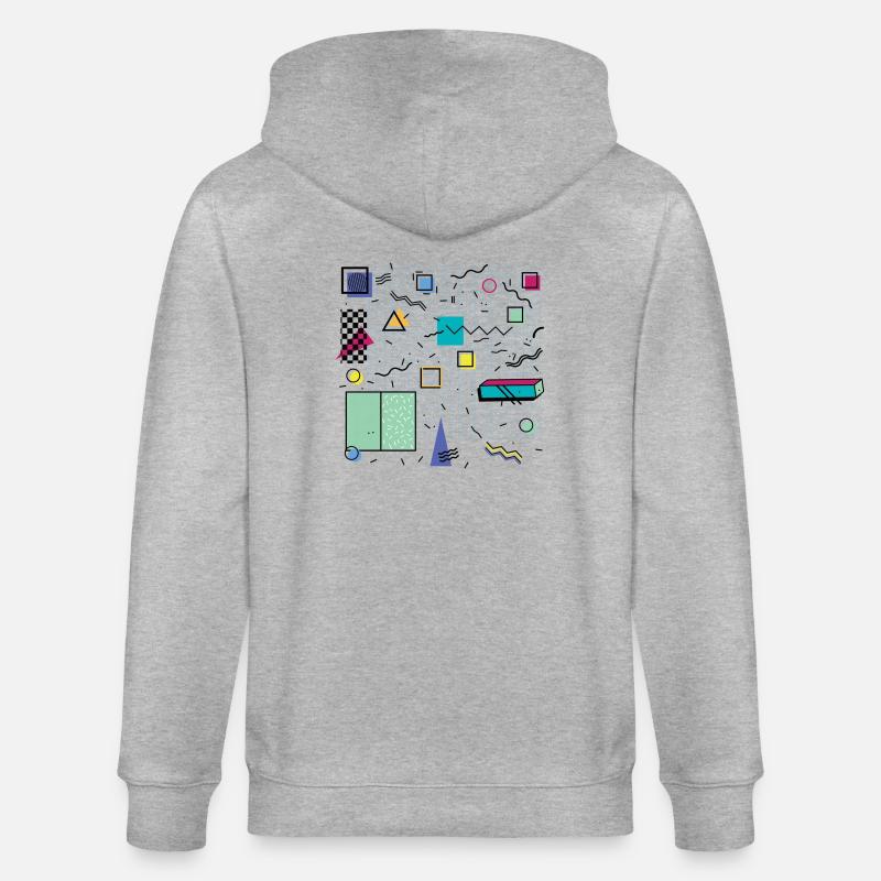 Eldram’s Eighties Abstract 01 - Veste à capuche bio CULTIVATOR Stanley/Stella Unisexe - gris chiné