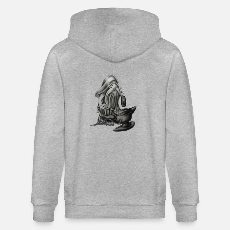 Blacksmith gnom - Stanley/Stella Unisex Bio-Kapuzenjacke CULTIVATOR  - Grau meliert