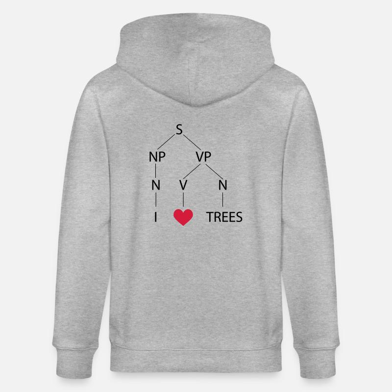 Syntaxbaum - Stanley/Stella Unisex Bio-Kapuzenjacke CULTIVATOR  - Grau meliert