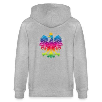 Rainbow eagle 1 - Stanley/Stella CULTIVATOR  Unisex Organic Hooded Jacket - heather grey - Back - Luana (180cm)