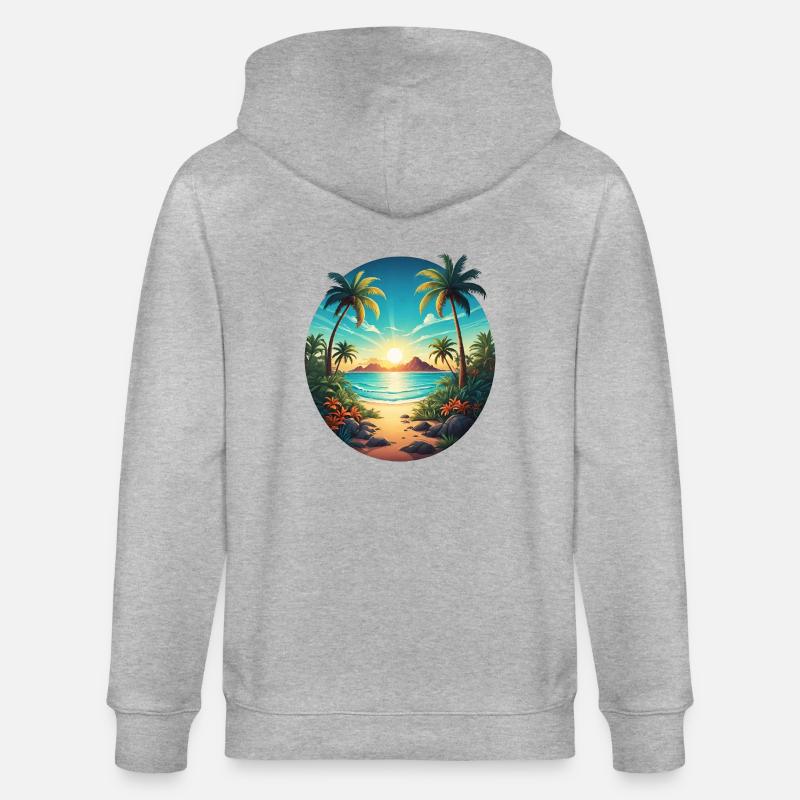 Sur la plage - Veste à capuche bio CULTIVATOR Stanley/Stella Unisexe - gris chiné