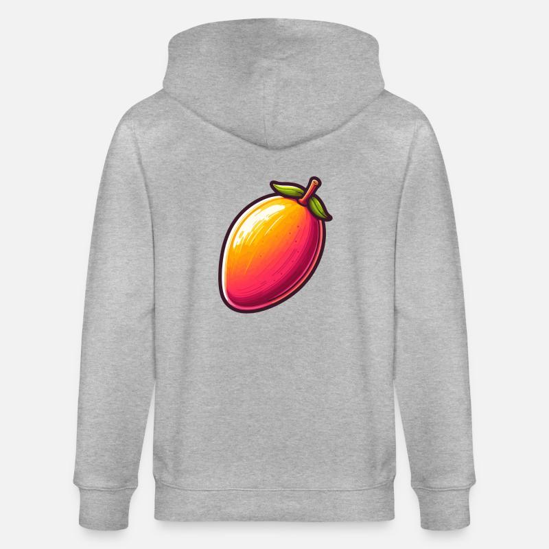 Mango große Früchte - Stanley/Stella Unisex Bio-Kapuzenjacke CULTIVATOR  - Grau meliert