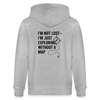 0002 explore without map - Stanley/Stella CULTIVATOR  Unisex Organic Hooded Jacket - heather grey - Back - Luana (180cm)