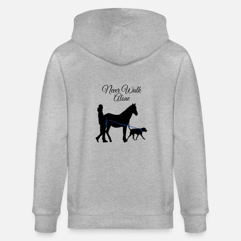 Never Walk Alone Hund Pferd - Stanley/Stella Unisex Bio-Kapuzenjacke CULTIVATOR - Grau meliert