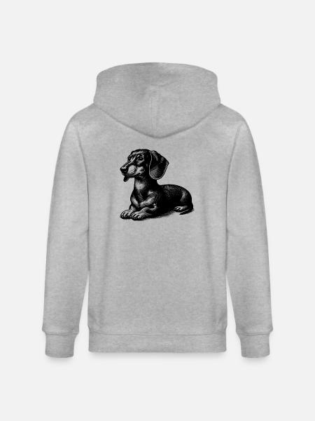 Dackel - Stanley/Stella Unisex Bio-Kapuzenjacke CULTIVATOR - Grau meliert