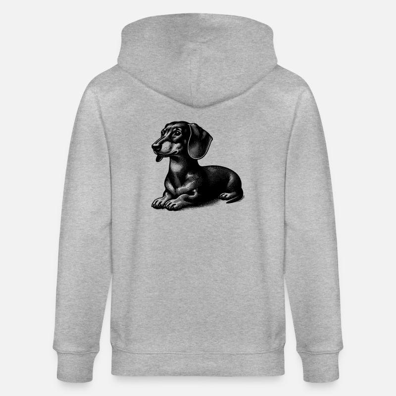 Dackel - Stanley/Stella Unisex Bio-Kapuzenjacke CULTIVATOR  - Grau meliert