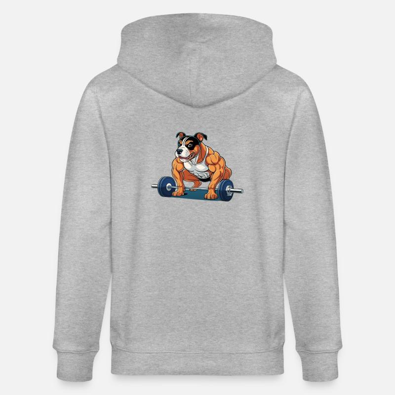 Amstaf Gym stemmt Gewichte Strongman - Stanley/Stella Unisex Bio-Kapuzenjacke CULTIVATOR - Grau meliert