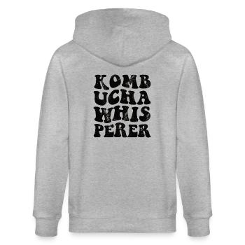 Kombucha Whisperer - schwarz - Stanley/Stella Unisex Bio-Kapuzenjacke CULTIVATOR  - Grau meliert - Hinten - Luana (180cm)