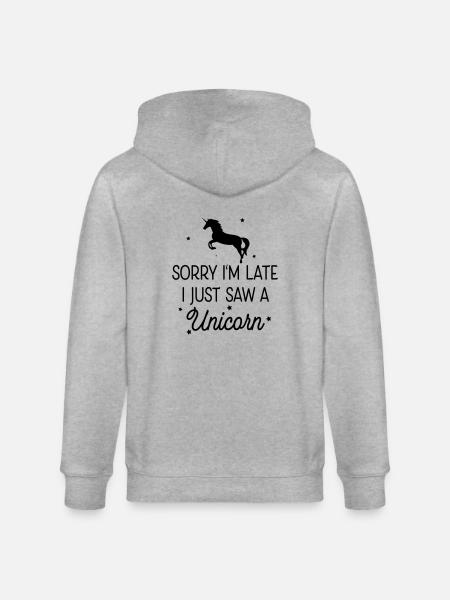 Unicorn - Stanley/Stella CULTIVATOR Unisex Organic Hooded Jacket - heather grey