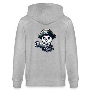 Crâne Pirate - Trésor Squelette - Veste à capuche bio CULTIVATOR Stanley/Stella Unisexe - gris chiné - Dos - Luana (180cm)