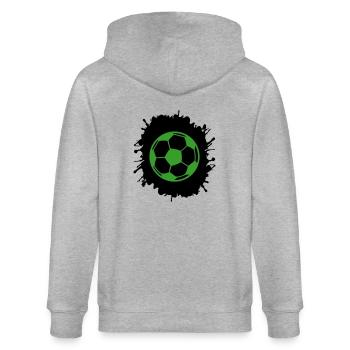 Splatter Football - Stanley/Stella CULTIVATOR  Unisex Organic Hooded Jacket - heather grey - Back - Luana (180cm)