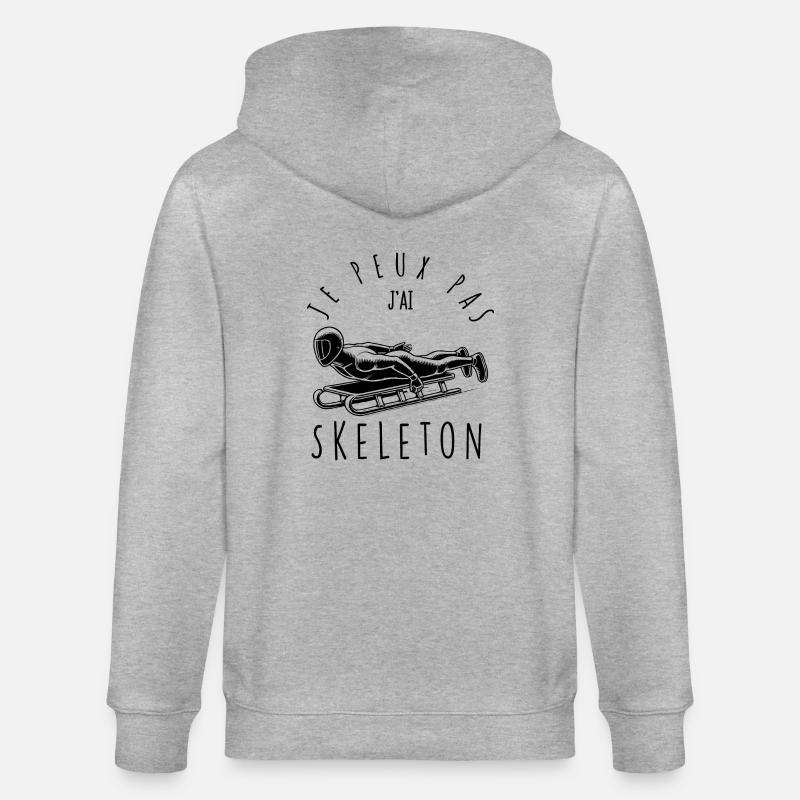 Je peux pas, j'ai Skeleton - Veste à capuche bio CULTIVATOR Stanley/Stella Unisexe - gris chiné