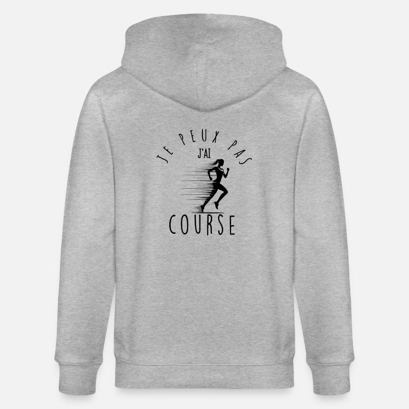 Je peux pas, j'ai course. - Veste à capuche bio CULTIVATOR Stanley/Stella Unisexe - gris chiné