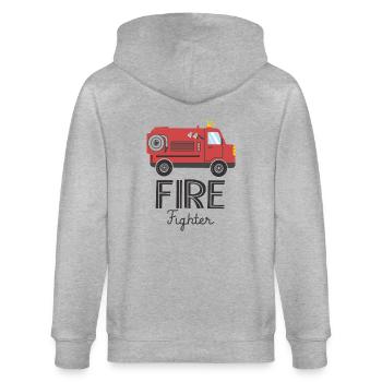pompier camion de pompiers sapeurs pompiers - Veste à capuche bio CULTIVATOR Stanley/Stella Unisexe - gris chiné - Dos - Luana (180cm)