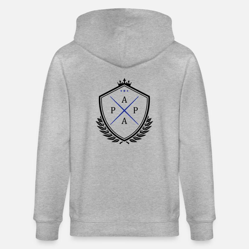 papa wappen dad - Stanley/Stella Unisex Bio-Kapuzenjacke CULTIVATOR  - Grau meliert