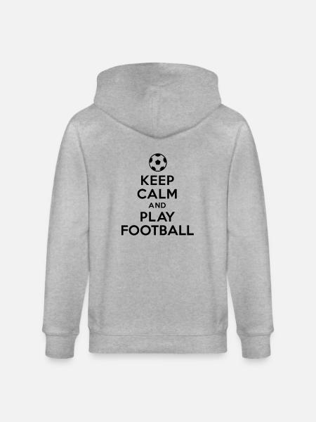 Keep calm and play soccer - Stanley/Stella CULTIVATOR  Unisex Organic Hooded Jacket - heather grey