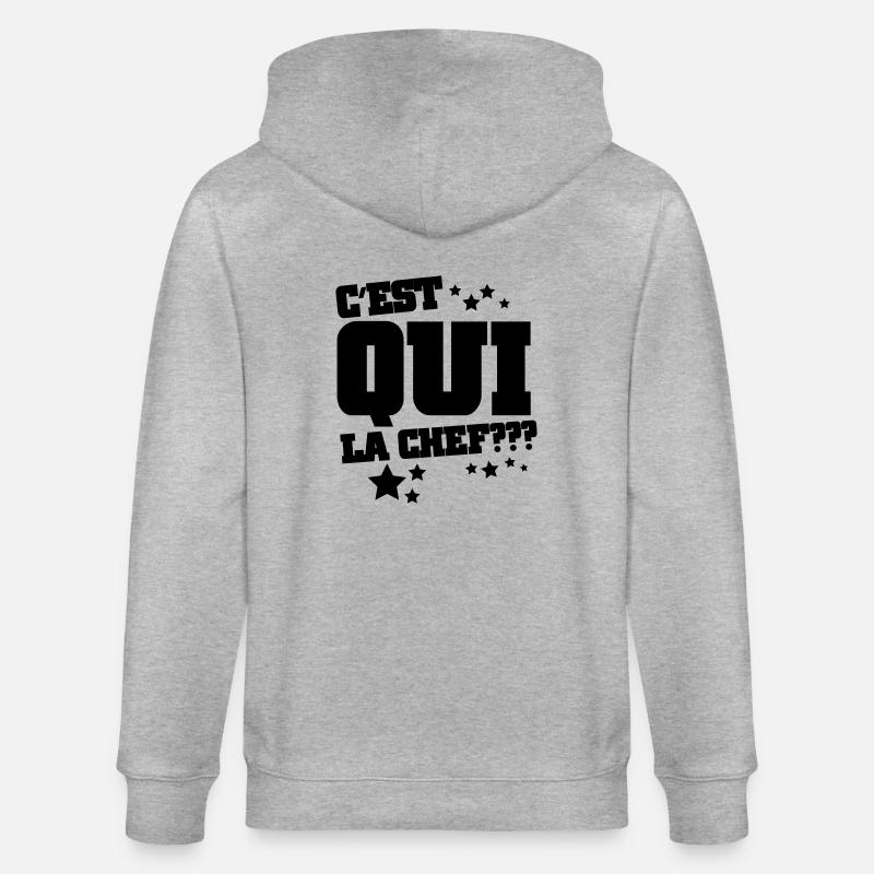C'est qui la chef - Veste à capuche bio CULTIVATOR Stanley/Stella Unisexe - gris chiné