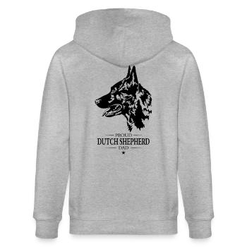 Dutch Shepherd Dad Hunde Hund Wilsigns - Stanley/Stella Unisex Bio-Kapuzenjacke CULTIVATOR  - Grau meliert - Hinten - Luana (180cm)