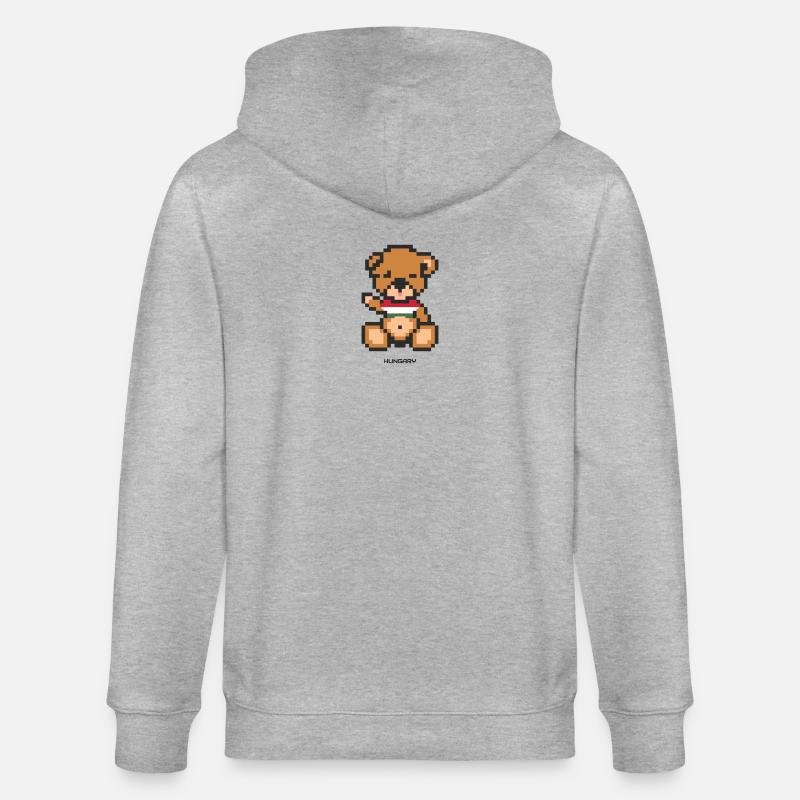 Pixel Bear Hungary - Veste à capuche bio CULTIVATOR Stanley/Stella Unisexe - gris chiné