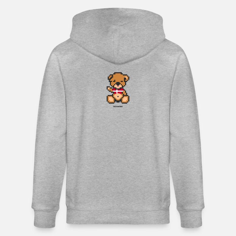 Pixel Bär Dänemark - Stanley/Stella Unisex Bio-Kapuzenjacke CULTIVATOR  - Grau meliert
