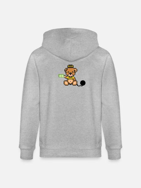 Pixel Bear Prisoner - Veste à capuche bio CULTIVATOR Stanley/Stella Unisexe - gris chiné