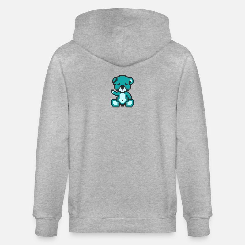 Pixel Bear Alien - Veste à capuche bio CULTIVATOR Stanley/Stella Unisexe - gris chiné