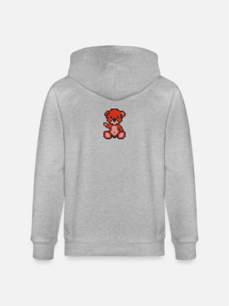 Pixel Bear Pepper - Veste à capuche bio CULTIVATOR Stanley/Stella Unisexe - gris chiné