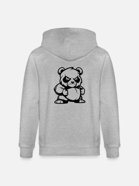panda - Veste à capuche bio CULTIVATOR Stanley/Stella Unisexe - gris chiné