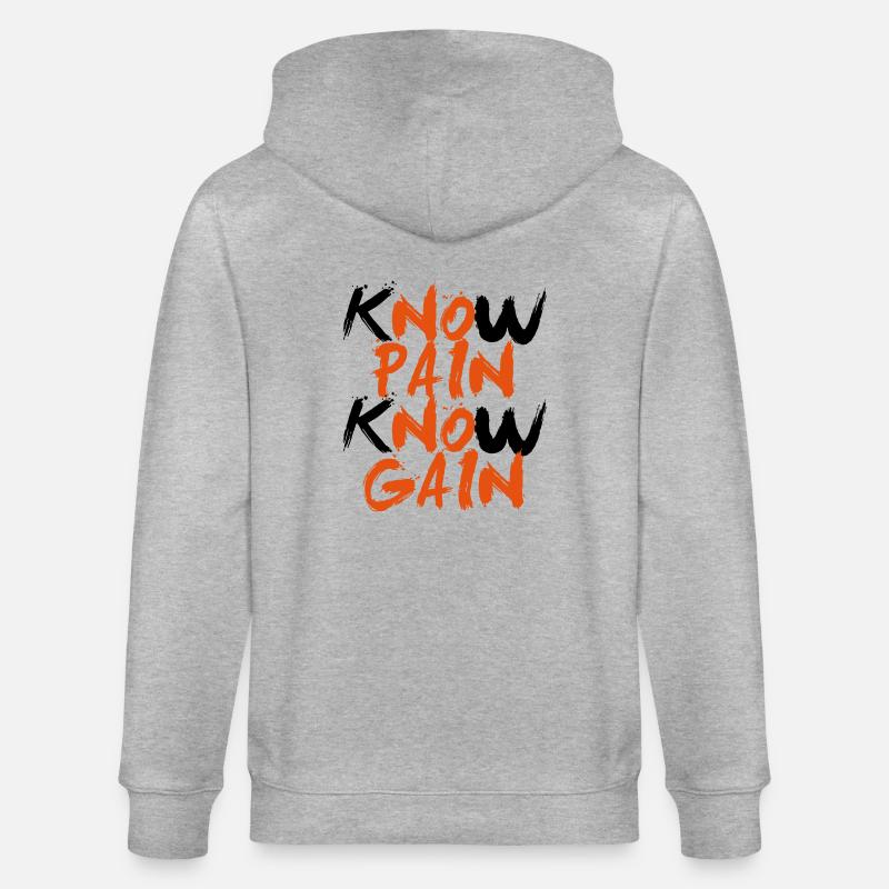 No Pain No Gain - Veste à capuche bio CULTIVATOR Stanley/Stella Unisexe - gris chiné