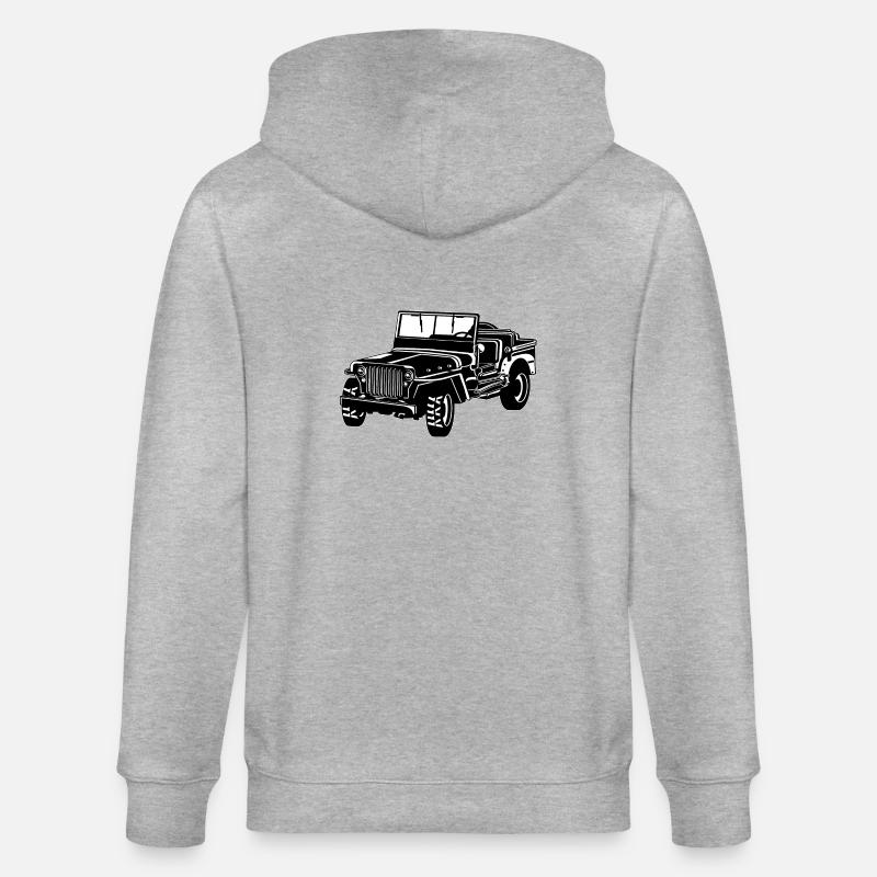 4x4 / SUV jeep 02_schwarz blanc - Veste à capuche bio CULTIVATOR Stanley/Stella Unisexe - gris chiné