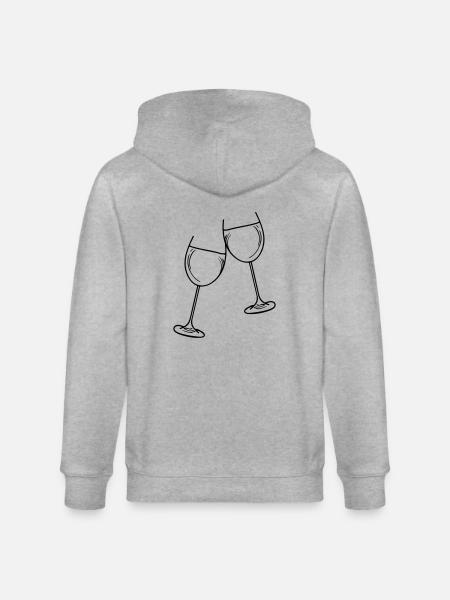 sekt wein glas - Stanley/Stella Unisex Bio-Kapuzenjacke CULTIVATOR  - Grau meliert