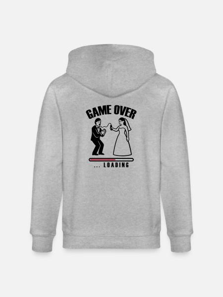 Game Over Loading Wedding - Stanley/Stella CULTIVATOR Unisex Organic Hooded Jacket - heather grey