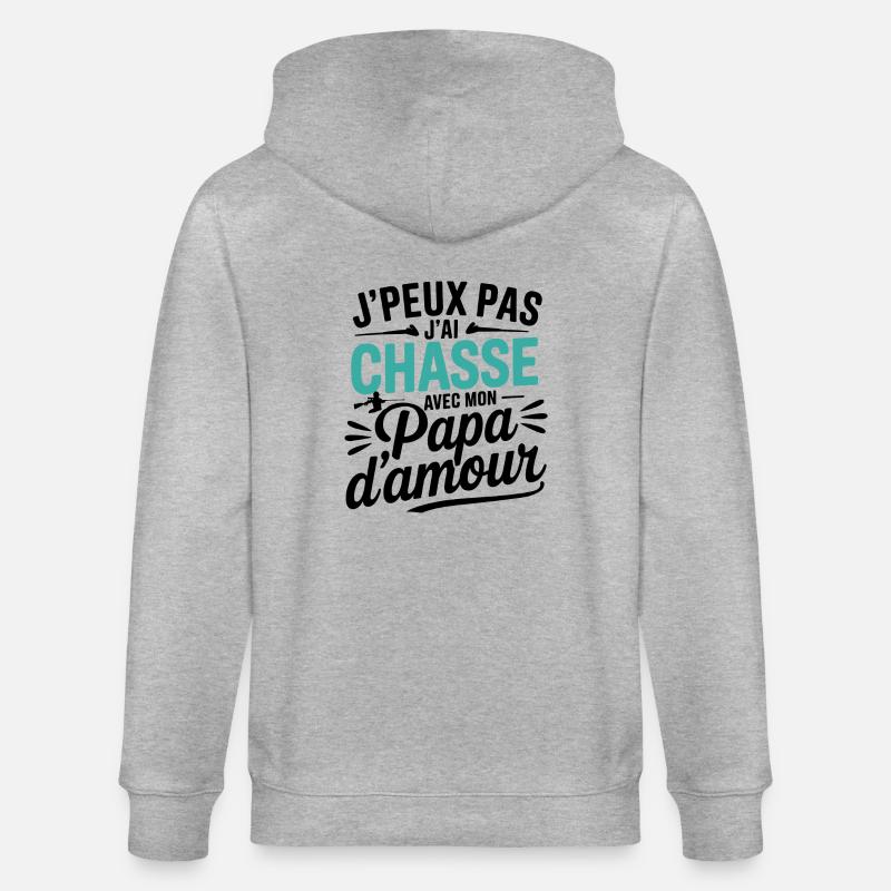 Chasse avec Papa d'Amour - Veste à capuche bio CULTIVATOR Stanley/Stella Unisexe - gris chiné