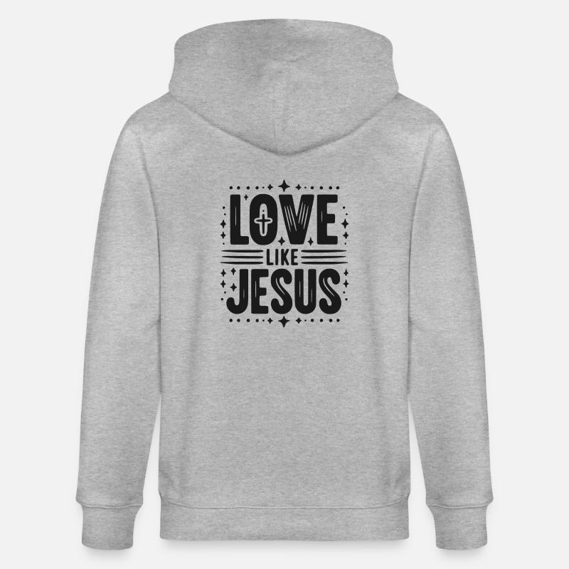 L’amour, c’est Jésus - Veste à capuche bio CULTIVATOR Stanley/Stella Unisexe - gris chiné