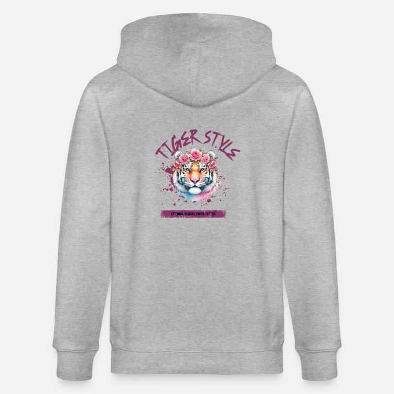 Tiger style - Stanley/Stella CULTIVATOR  Unisex Organic Hooded Jacket - heather grey