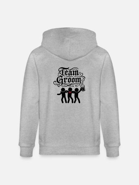 Team Groom Hen Party - Stanley/Stella CULTIVATOR Unisex Organic Hooded Jacket - heather grey